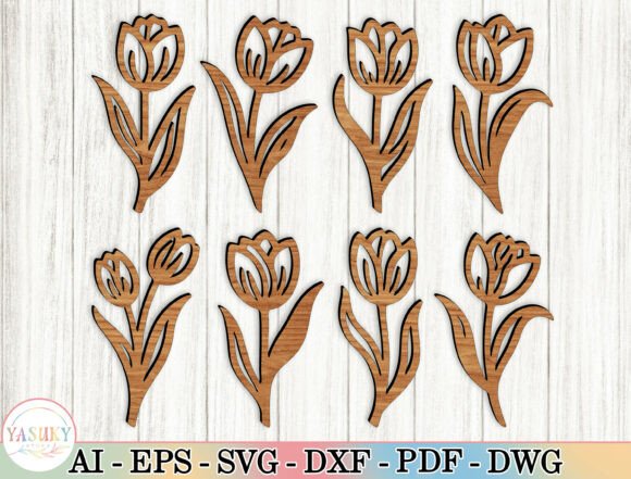 Download 8 Flower Wood Art Laser Cut Files Svg - Lower Collection