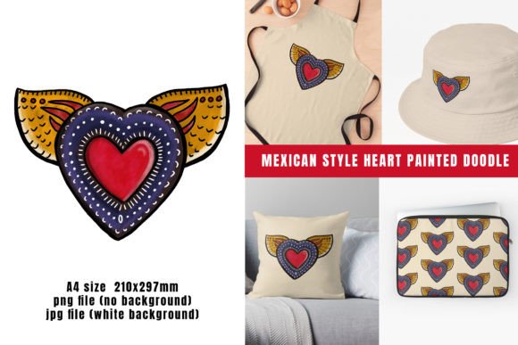 Download Mexican Style Painted Heart Doodle - Premium Resources