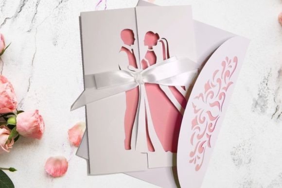 Download Bride and Groom Wedding Gate Fold Card - Card Collection