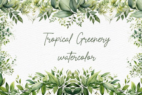 Download Watercolor Tropical Greenery Clipart - Greenery Collection