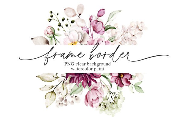 Download Watercolor Flower Frame Border, Peonies. - Lower Collection