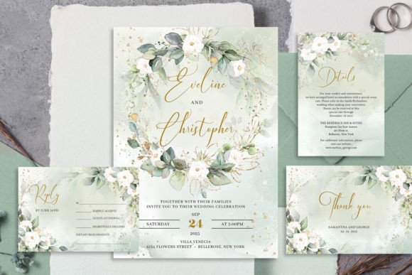 Download Boho Watercolor Greenery Wedding Invite - Greenery Collection