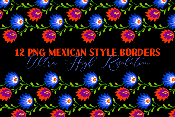 Download Mexican Style Floral Border PNG Clipart - Premium Bundle
